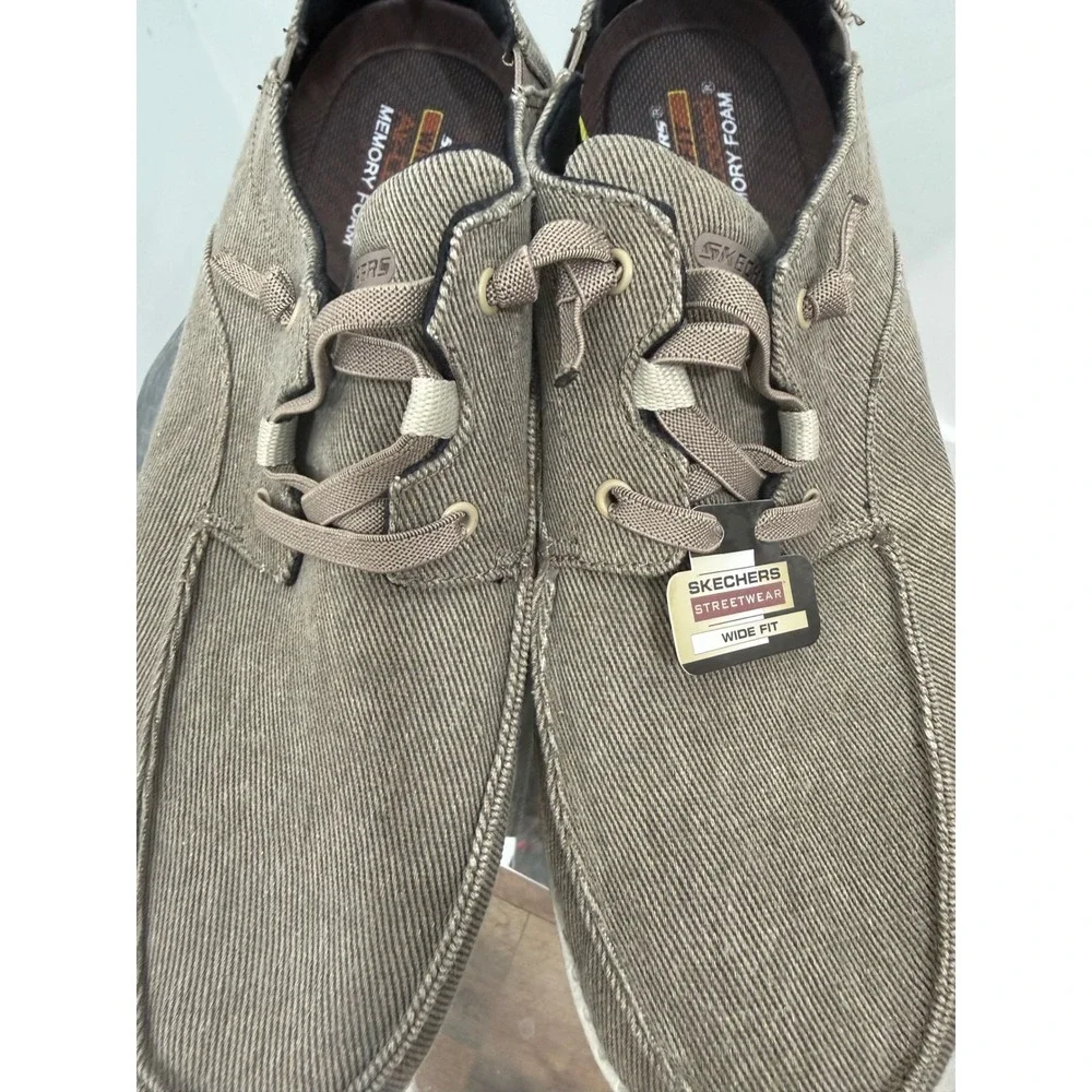 Skechers Streetwear Wide Fit Brown Loafers Mens 12 Goga Mat Arch 66384W